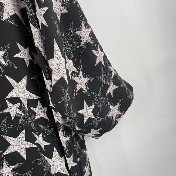 TORRID Blouse Size 0X Stars Plus Curvy Chiffon Button Down Kimono Open/Closed - Picture 12 of 14